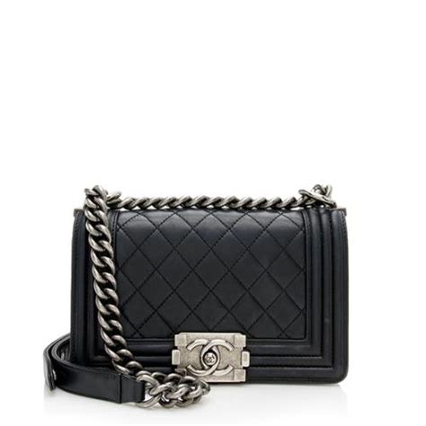 chanel small red boy bag